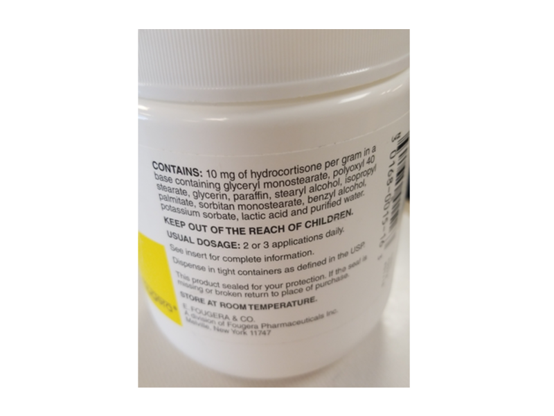 Hydrocortisone Cream USP 1%, 1 lb, Fougera (RX)