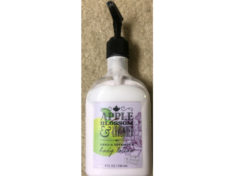 Bath & Body Works Apple Blossom & Lavender Body Lotion, Shea & Vitamin E, 8 fl oz/236 mL