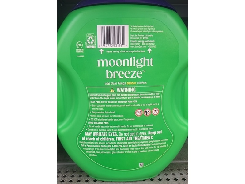 Gain Plus Laundry Detergent Pacs, Moonlight Breeze, 63 oz/1.8 Kg