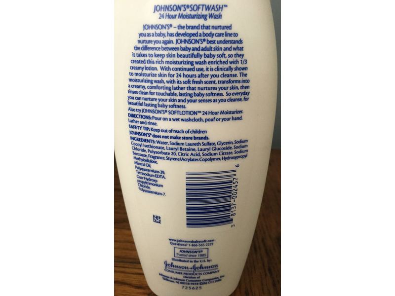 Johnson's Soft Wash 24 Hour Moisturizing Body Wash, 12 fl oz / 354 mL