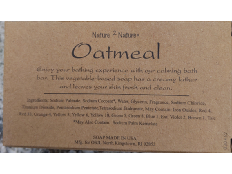 Nature 2 Nature Oatmeal Calming Bath Soap, 5.5 oz/156 g