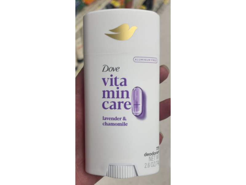 Dove Vitamin Care+ Deodorant Stick, Lavender & Chamomile, 2.6 oz/74 g