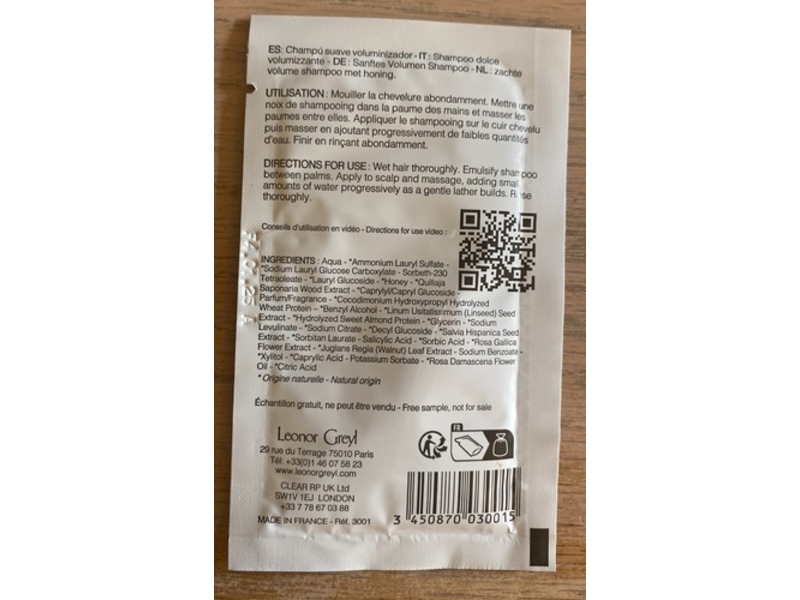 Leonor Grey Gentle Volumizing Shampoo, 0.47 oz/14 mL