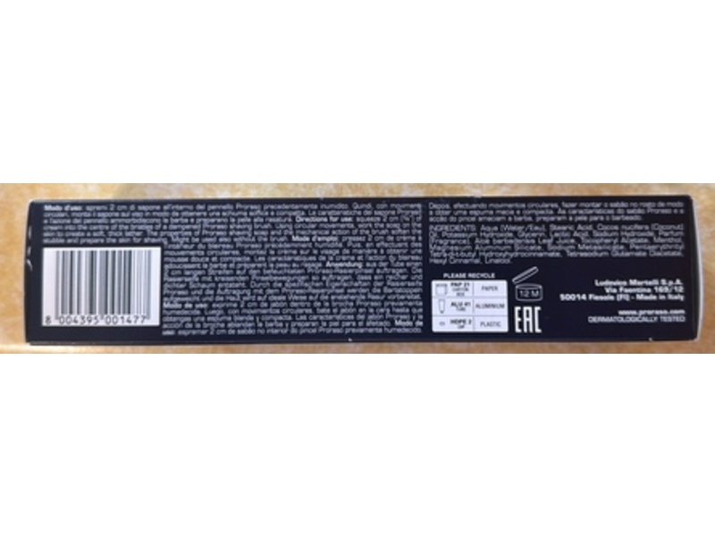 Proraso Proctective Shaving Cream, Aloe Vera & Vitamin E, 5.2 oz/150 mL