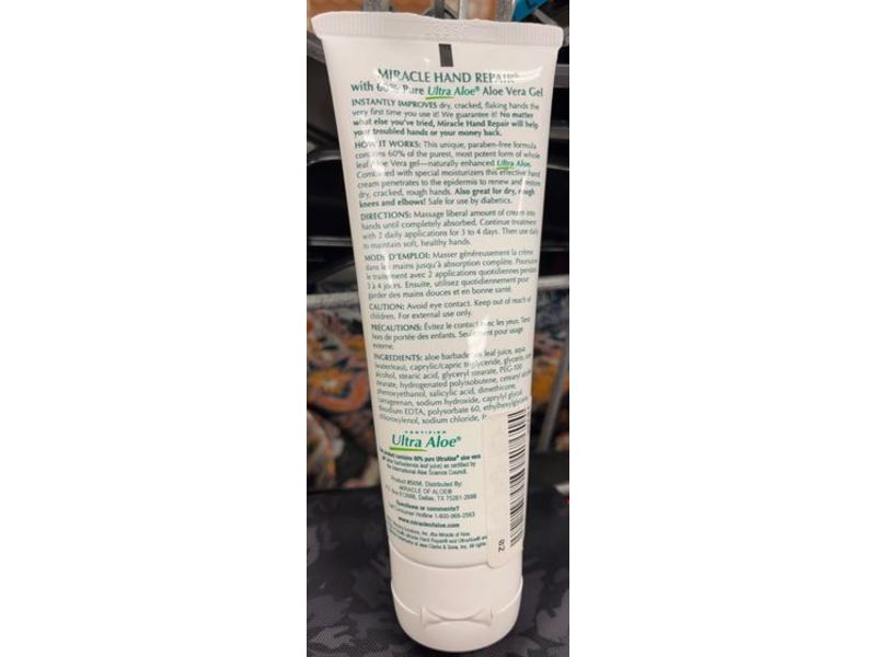 Miracle Of Aloe Hand Repair Cream, 4 oz/113 g, Pack Of 2