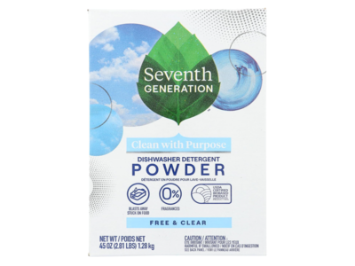 Seventh Generation Dishwasher Detergent Powder , Free & Clear, 45 oz/1.28 kg