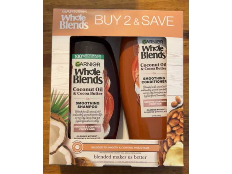 Garnier Smoothing Shampoo & Conditioner Hair kit, Coconut Oil & Cocoa Butter