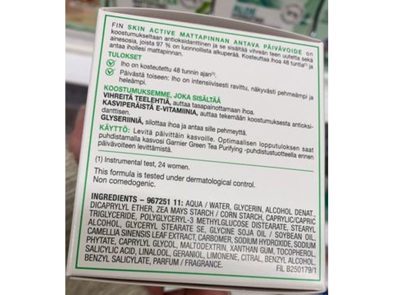 Garnier Skinactive Green Tea Mattifying 48H Moisturizer, Oily Skin, 50 mL