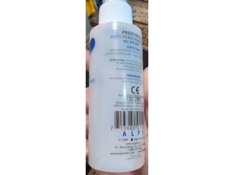 ALPS Prosthetic Antiperspirant Spray, 4 fl oz/118 mL