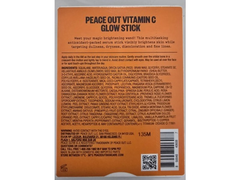 Peace Out Vitamin C Glow Stick, 0.015 oz/0.45 g