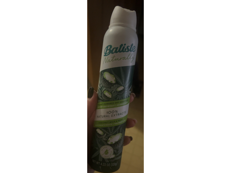 Batiste Naturally Dry Shampoo, Coconut Milk & Hemp, 4.23 oz/120 g