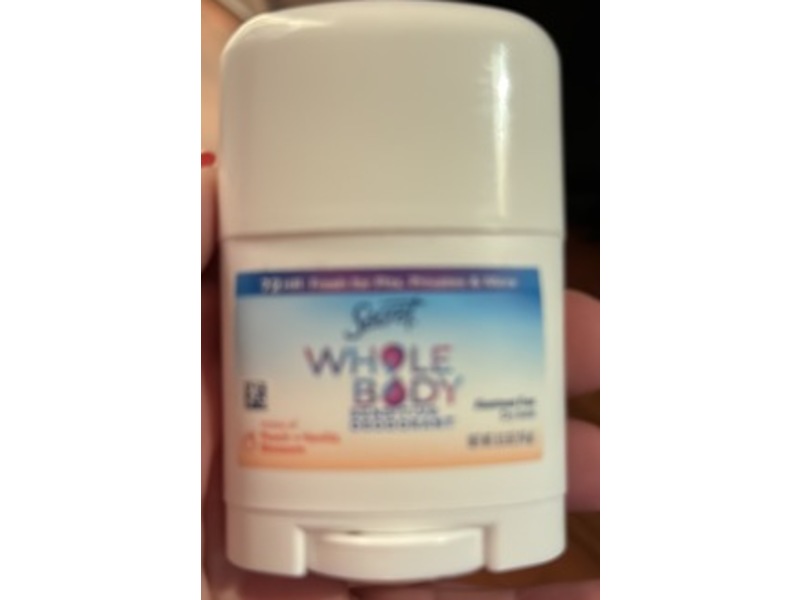 Secret Whole Body Deodorant Stick, Peach & Vanilla Blossom Scent, 0.5 oz