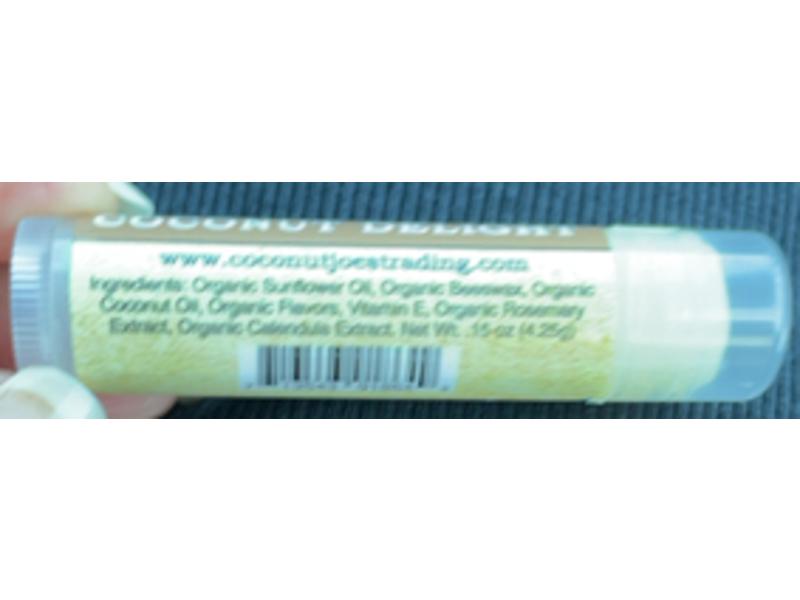 Coconut Joe's Trading Co. Organic Lip Balm, Coconut Delight, 0.15 oz