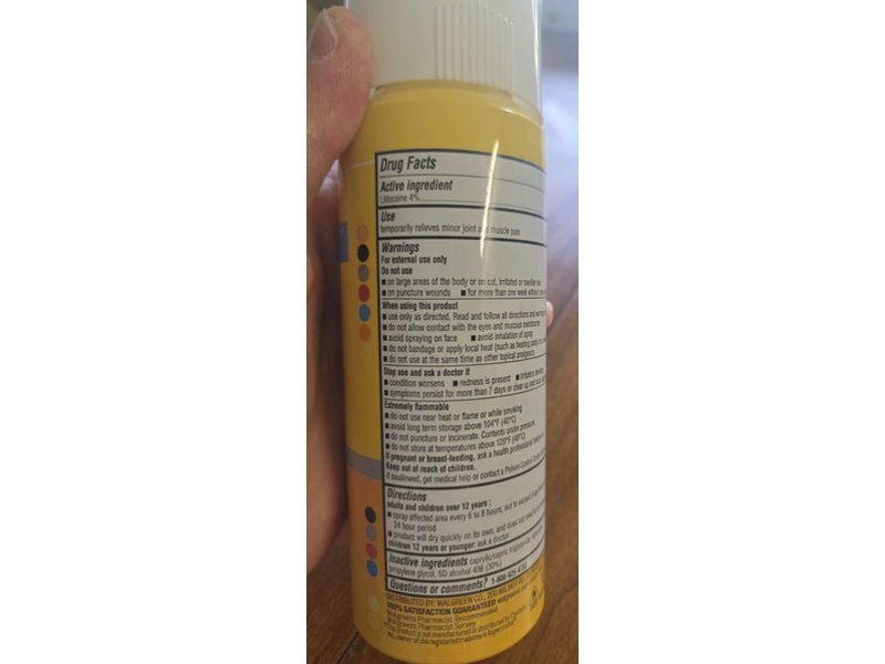Walgreens Pain Relieving Dry Spray, Lodocaine 4%, 4 oz/113 g