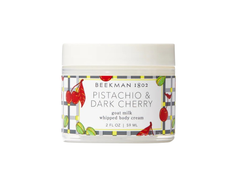 Beekman 1802 Goat Milk Whipped Body Cream, Pistachio & Dark Cherry, 2 fl oz/59 mL