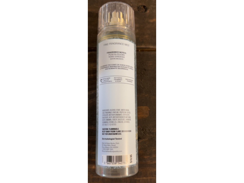 Bath & Body Works Fine Fragrance Mist, Dressed In White, 8 fl oz/236 mL