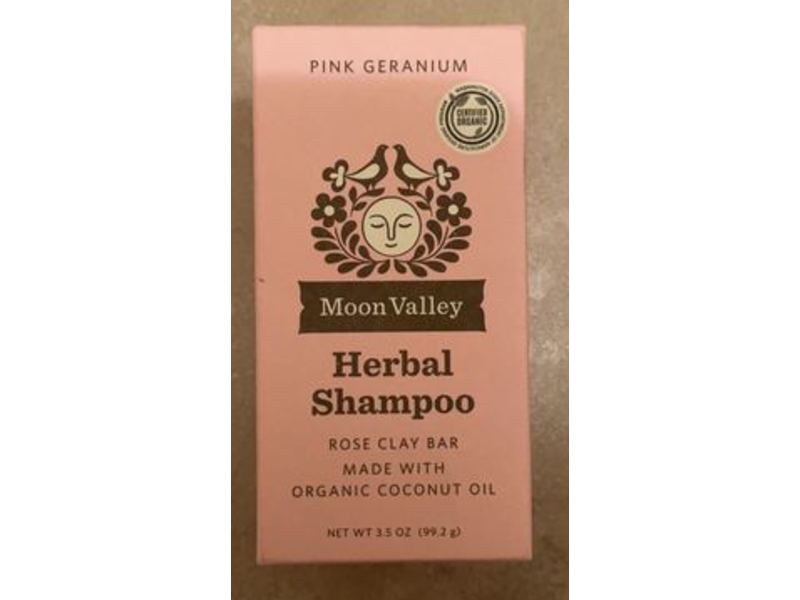 Moon Valley Herbal Shampoo Bar, Pink Geranium, 3.5 oz/99.2 g