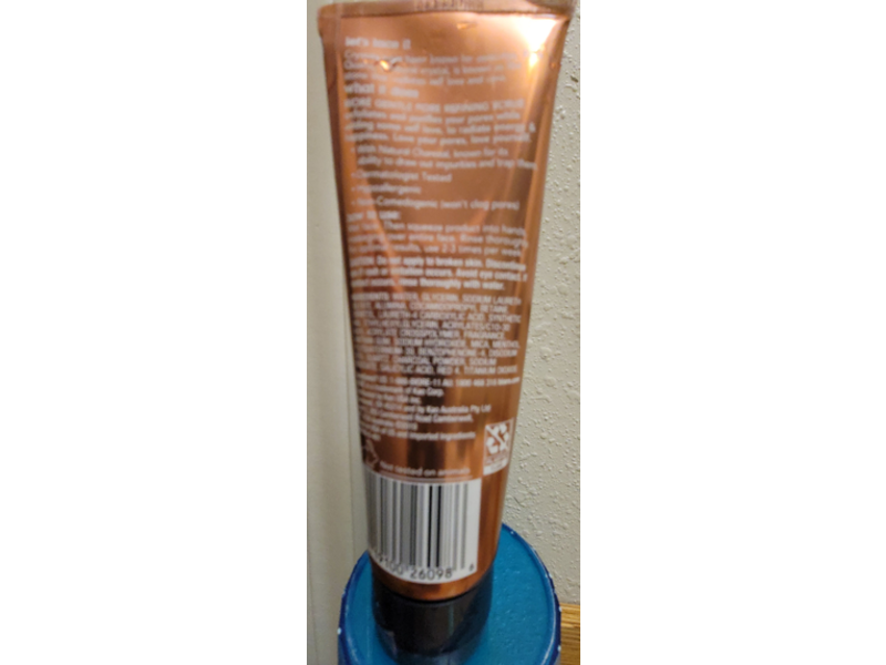 Biore Gentle Pore Refining Scrub, Rose Quartz + Charcoal, 4 oz/113 g