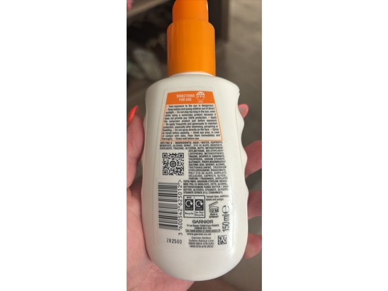 Garnier Ambre Solaire Hydra 24 Protect Sunscreen Spray, SPF 30, 150 mL
