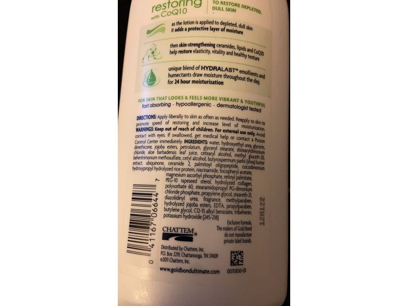 Gold Bond Ultimate Skin Therapy Lotion, Restoring With Coq10, 13 oz/368 g