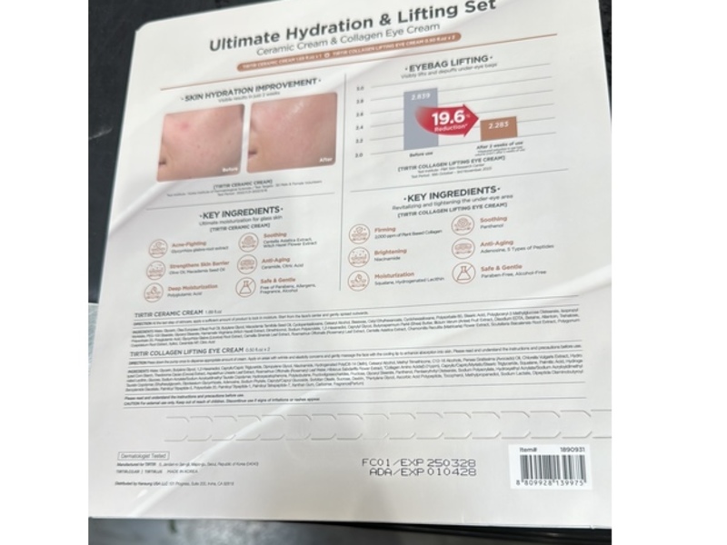 Tirtir Ultimate Hydration & Lifting Set, Ceramic Cream & Collagen Eye Cream, 0.50 fl oz/15 mL