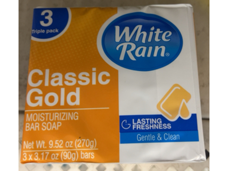 White Rain Classic Gold Moiturizing Bar Soap, 3.17 oz/90 g, Pack Of 3