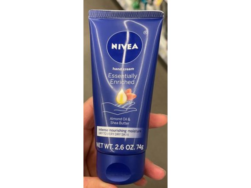 Nivea Essentially Enriched Hand Cream, Almond Oil & Shea Butter, 2.6 oz/74 g