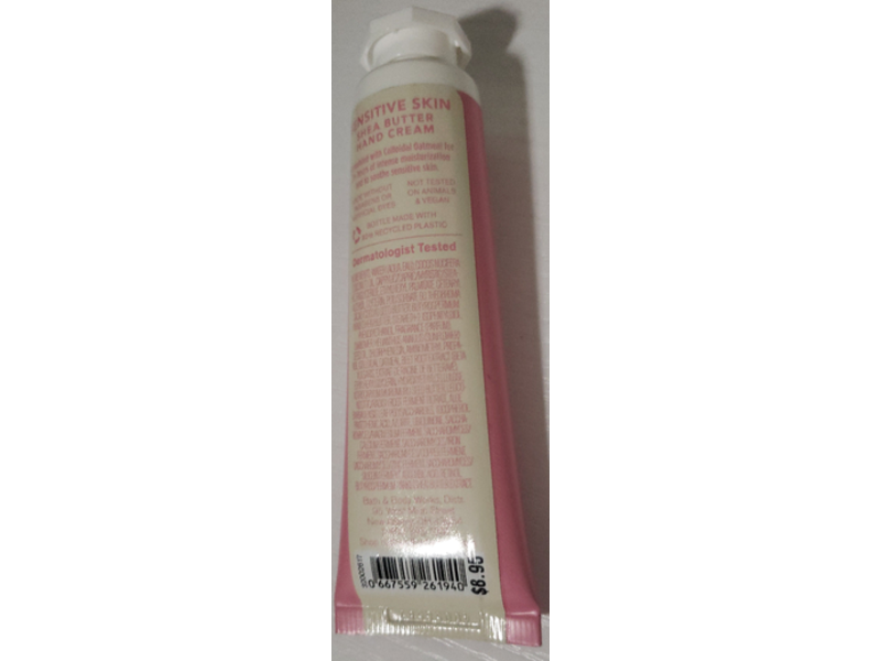 Bath & Body Works Sensitive Skin Shea Butter Hand Cream, Colloidal Oatmeal, 1 fl oz/29 mL