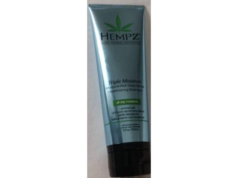 Hempz Triple Moisture Moisture-Rich Daily Herbal Replenishing Shampoo, 9 fl oz/265 mL