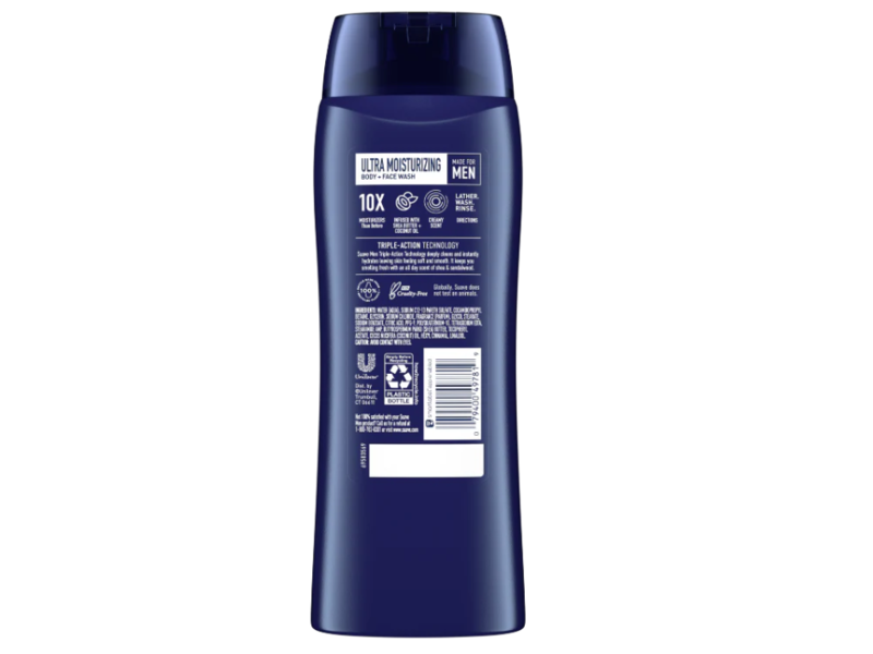 Suave Men Ultra Moisturizing Body + Face Wash, Shea & Sandalwood, 18 fl oz/532 mL