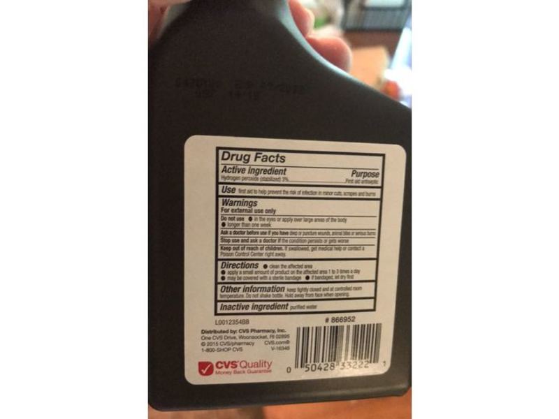 CVS Health First Aid Antiseptic Topical Solution, Hydrogen Peroxide, 8 fl oz/236 mL