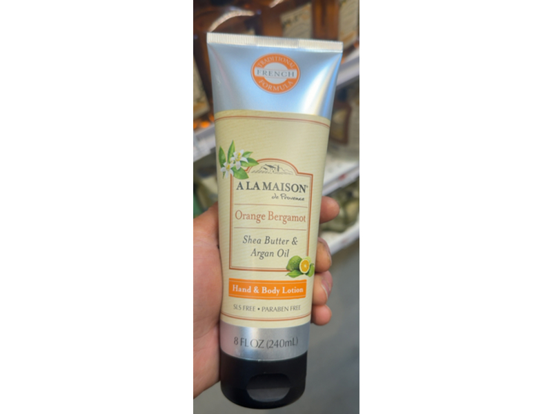 A La Maison Orange Bergamot Hand & Body Lotion, Shea Butter & Argan Oil, 8 fl oz/240 mL