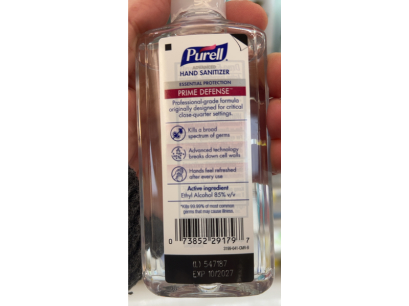 Purell Prime Defense Advanced Hand Sanitizer, 4 fl oz/118 mL, Pack Of 6