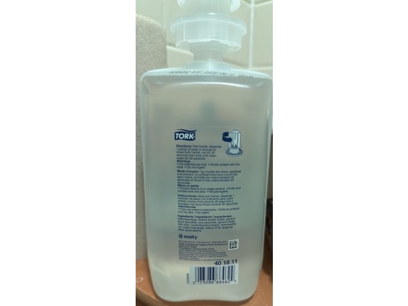 Tork Mild Hand Washing Foam Soap Refill, 33.8 fl oz/1 L