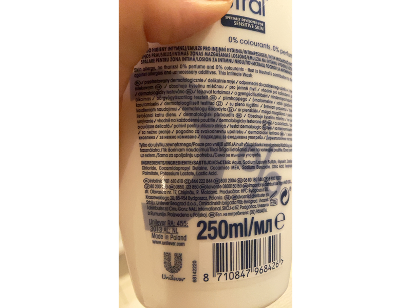 Neutral Sensitive Skin Intimate Wash, 250 mL