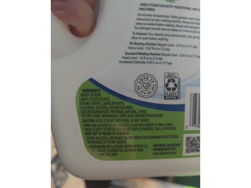 Open Nature Laundry Detergent, Free & Clear, 100 Loads, 50 fl oz/1.48 L