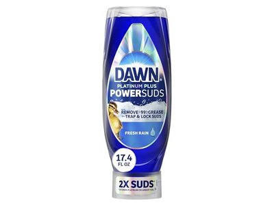 Dawn Platinum Plus PowerSuds Dishwashing Liquid, Fresh Rain, 17.4 fl oz/514 mL