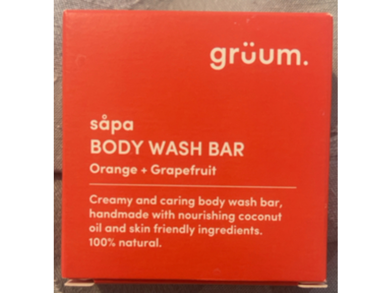 Gruum Sapa Body Wash Bar, Orange + Grapefruit, 35 g
