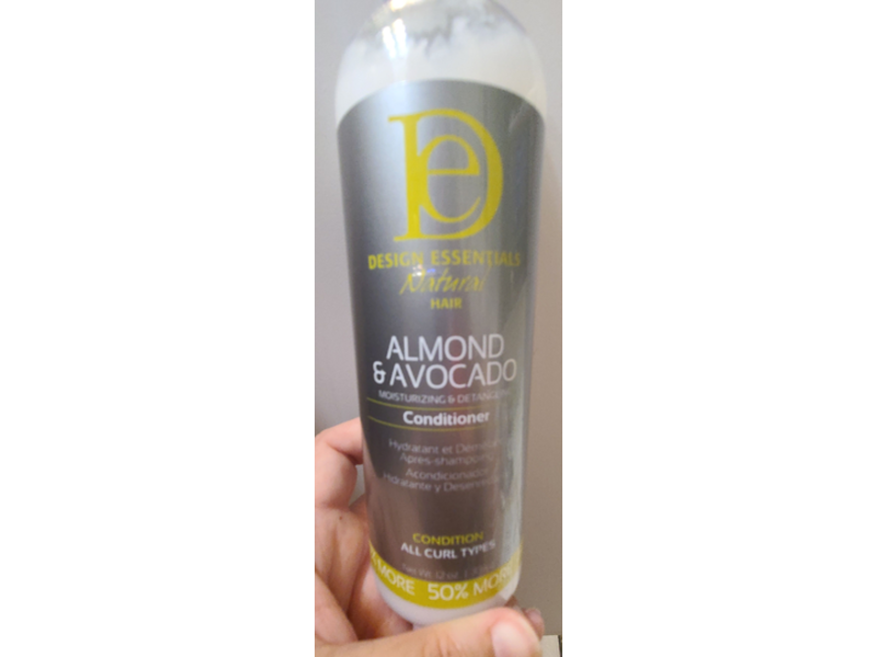 Design Essentials Natural Hair Moisturizing & Detangling Conditioner, Almond & Avocado,12 oz/376 g