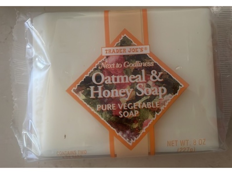Trader Joe's Next To Godliness Pure Vegetable Soap, Oatmeal & Honey Soap, 8 oz/227 g