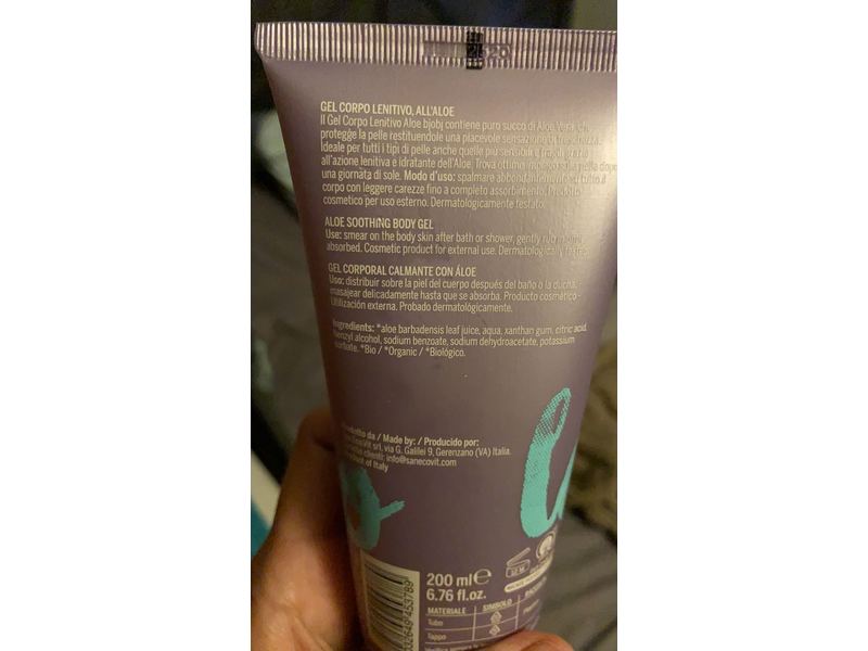 Bjobj Gel Corpo Lenitivo Soothing Body Gel, Aloe, 6.76 fl oz/200 ml