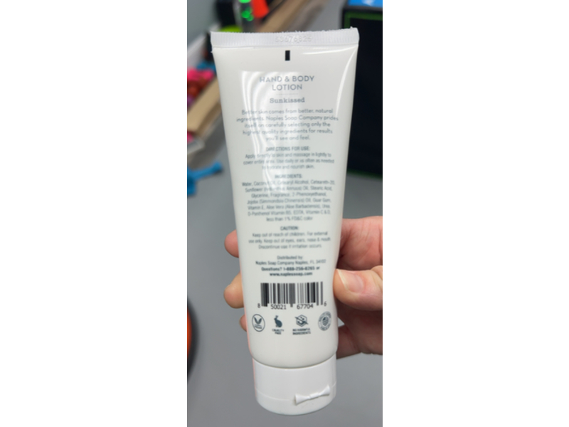 Naples Soap Company Sunkissed Hand & Body Lotion, 3.4 fl oz/100 mL