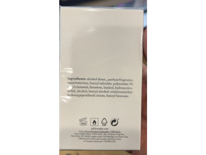 philosophy Pure grace Eau De Parfum, 2 fl oz/60 mL