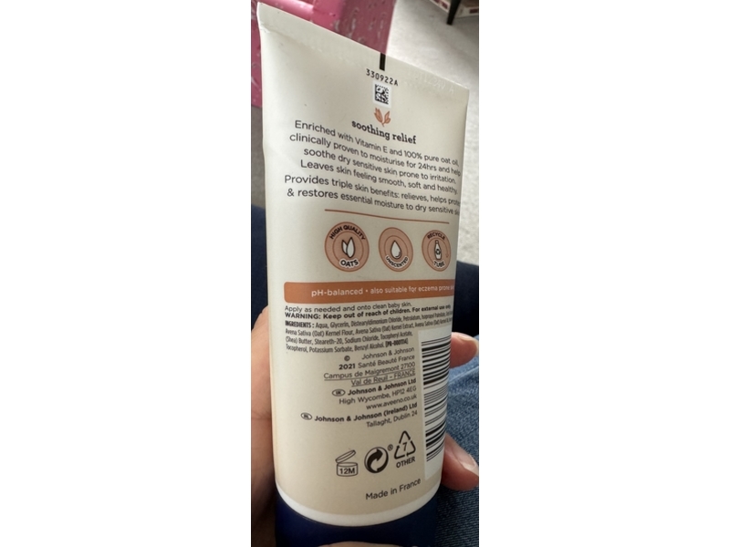 Aveeno Baby Soothing Relief Emollient Cream, Natural Oat Oil & Vitamin E, 5 fl oz/150 mL