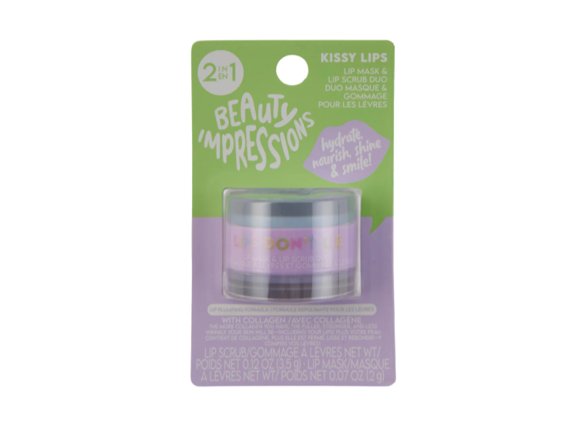Beauty Impressions Lip Mask & Lip Scrub Duo, Firms With Collagen, 0.2 oz/6 g