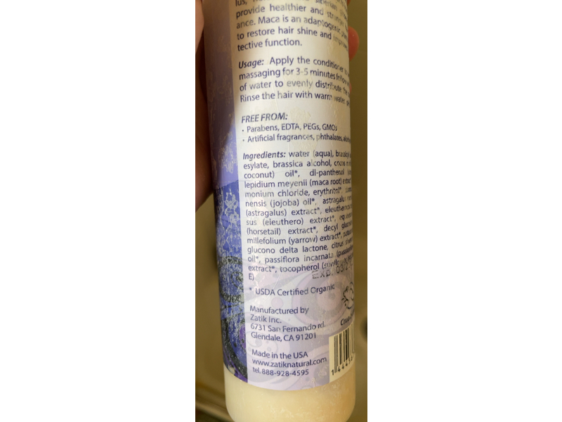 Zatik Maca Tonic Conditioner, 10.8 fl oz/320 mL