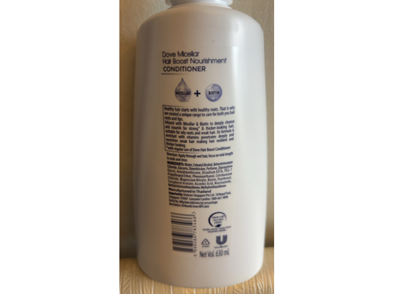 Dove Micellar + Vitamin Conditioner, 630 mL