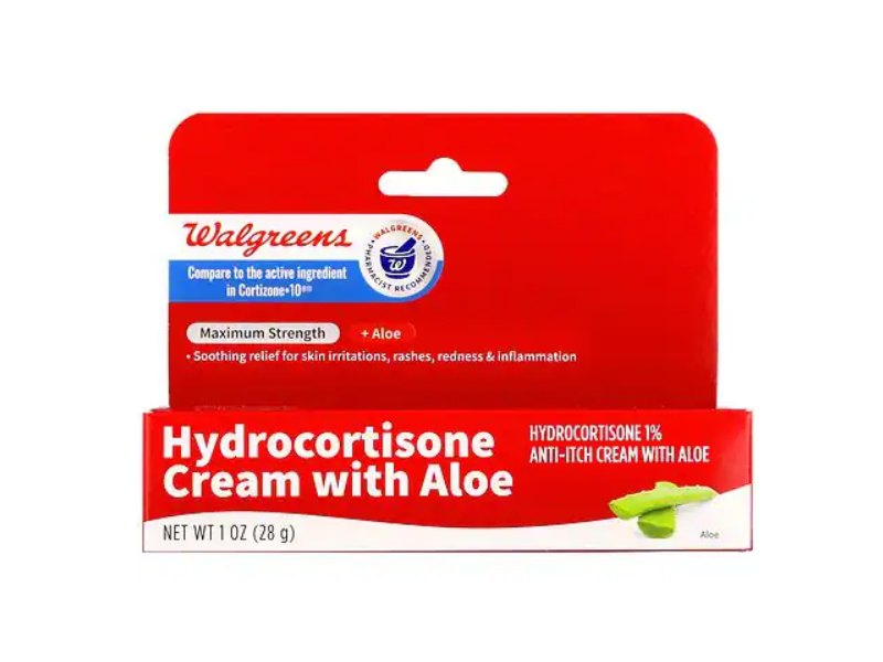 Walgreens Hydrocortisone 1% Anti-Itch Cream, Aloe, 1 oz/28 g