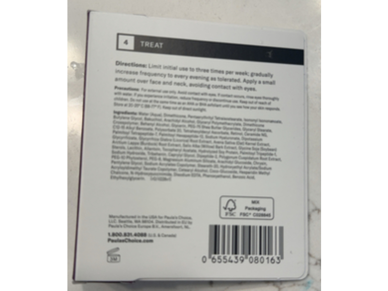 Paula's Choice Clinical 0.3% Retinol + 2% Bakuchiol Treatment, Peptides + Vitamin C, 0.17 fl oz/5 m L