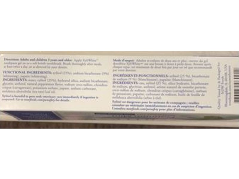 Now Xyli White Toothpaste Gel, Platinum Mint, 6.4 oz/181 g, 4 Count